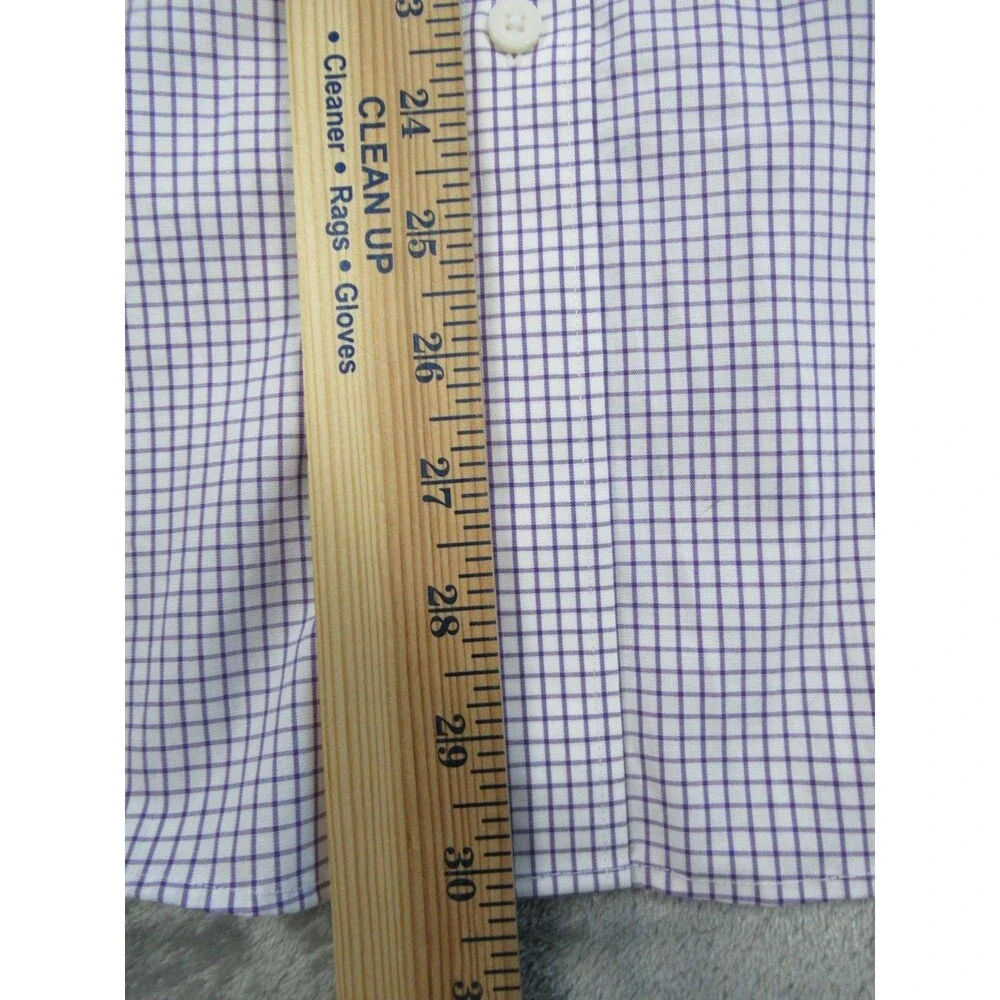 J. CREW Thompson Shirt Men’s Large 16-16.5 Wrinkle Free Long Slv Check Purple